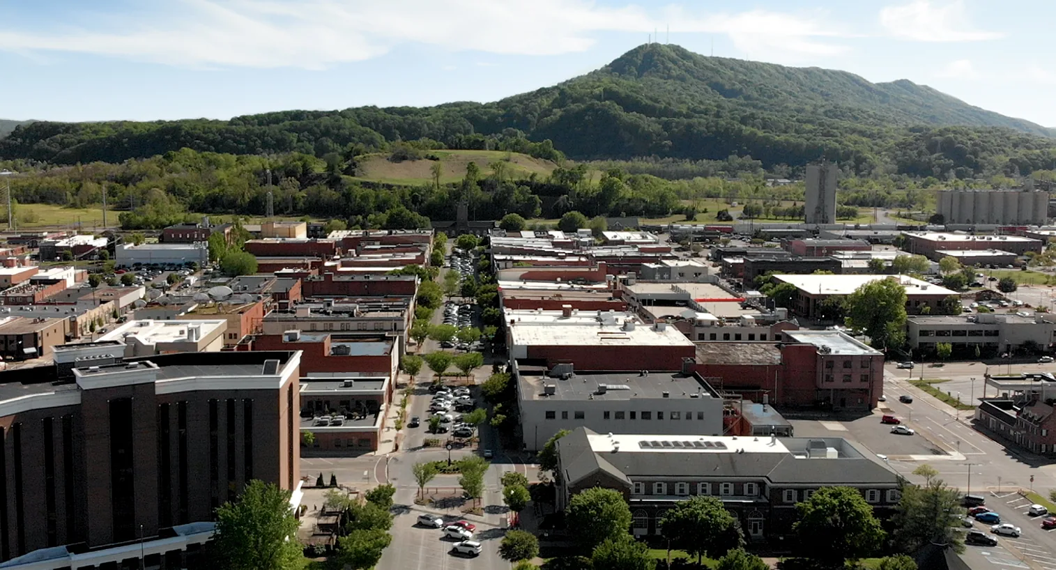 Downtown Kingsport, Tennessee from above